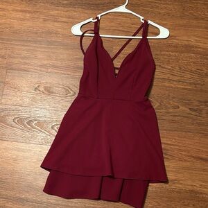 Elegant Burgundy Homecoming Dress